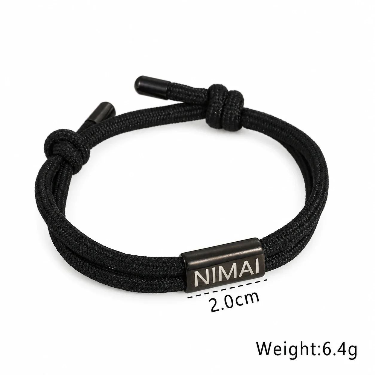 Foto do produto: Pulseira de Cordão em Aço Inoxidável com Fecho de Nó de Fio Duplo