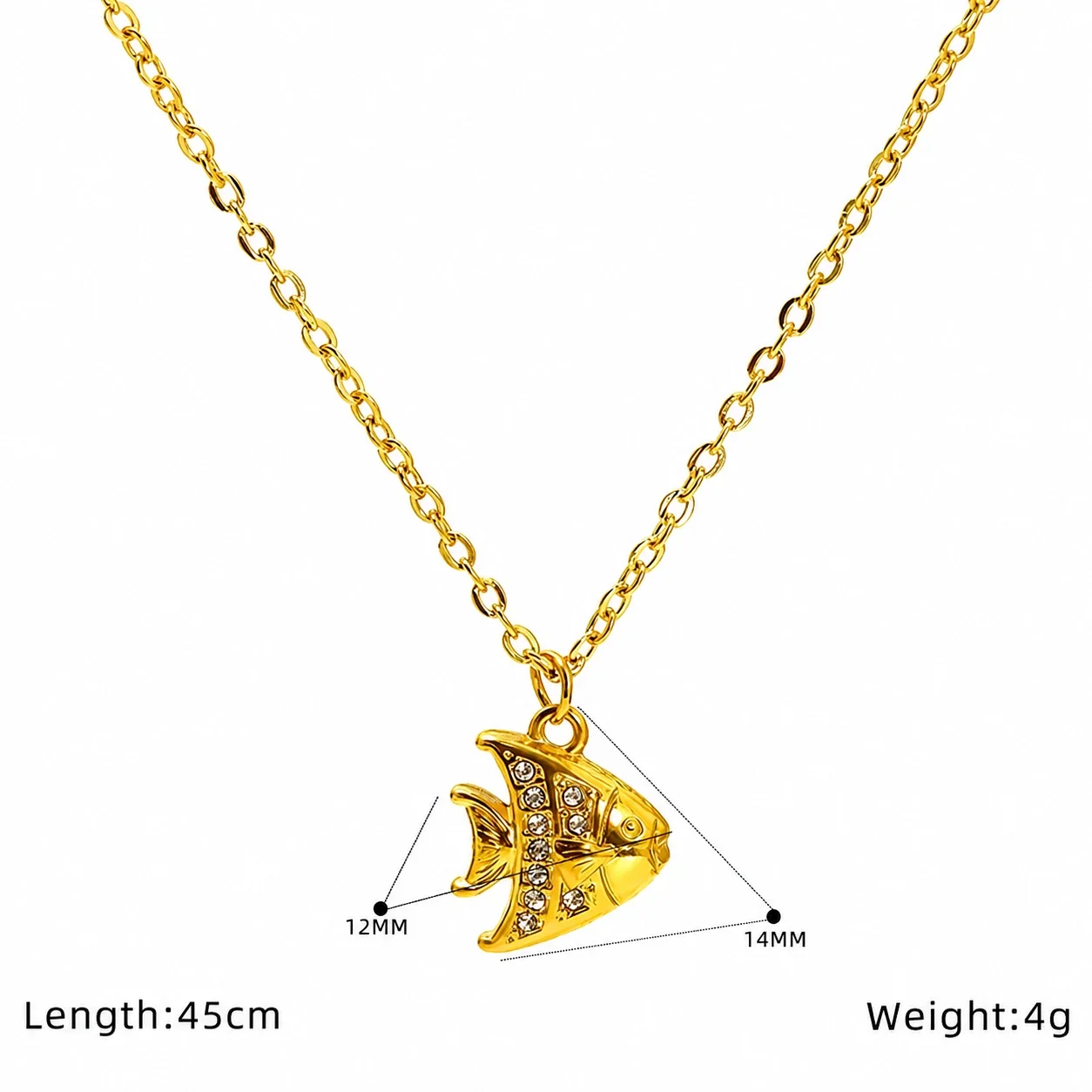 Playful Stainless Steel 18K Gold-Plated Dolphin Pendant Necklace