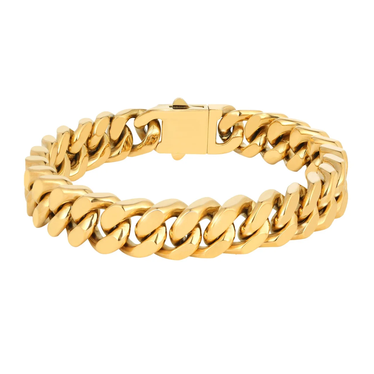 Bold 316 Stainless Steel Cuban Link Chain Bracelet - 18K Gold