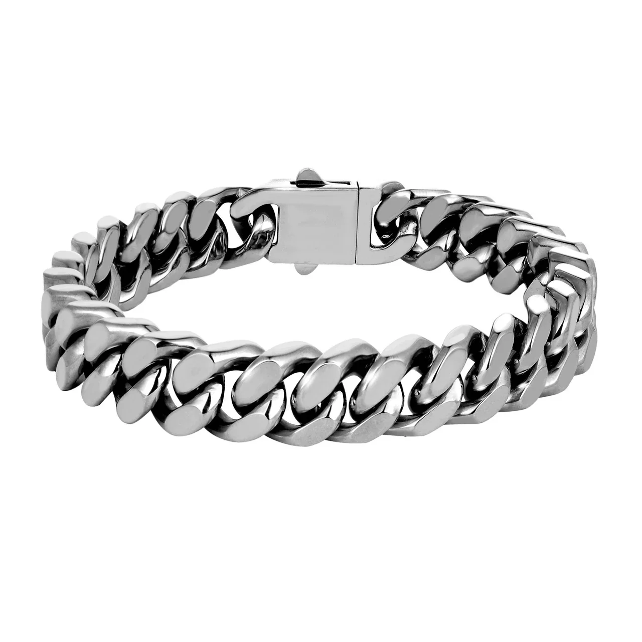Bold 316 Stainless Steel Cuban Link Chain Bracelet - Silver