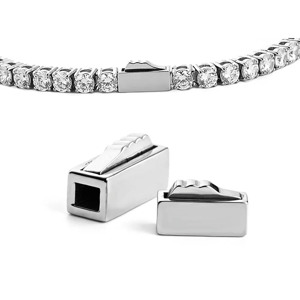 Polished Stainless Steel Slider Clasp for Tennis Chain