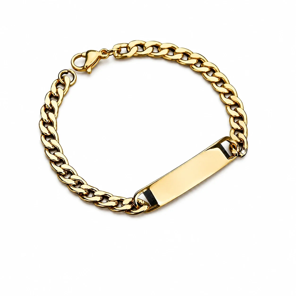 Curb Chain Engravable ID Bracelet, Stainless Steel