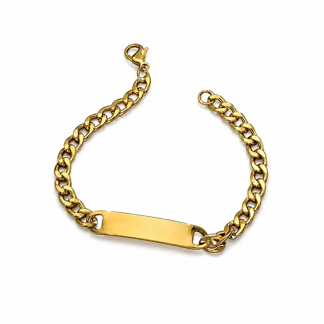Curb Chain Engravable ID Bracelet, Stainless Steel