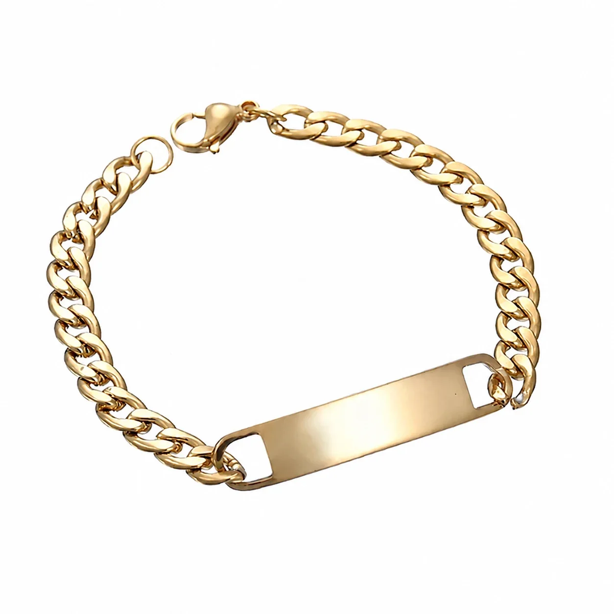 Curb Chain Engravable ID Bracelet, Stainless Steel