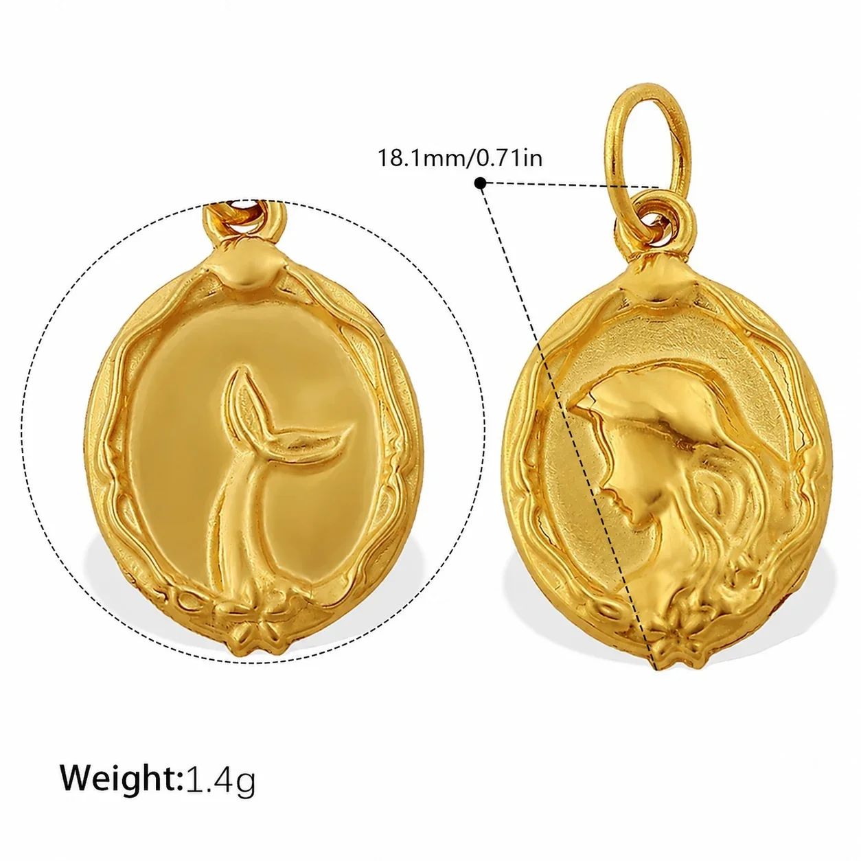 Sea-Life Charm Pendants with Shell and Turtle, Gold-Plated Steel - Gold