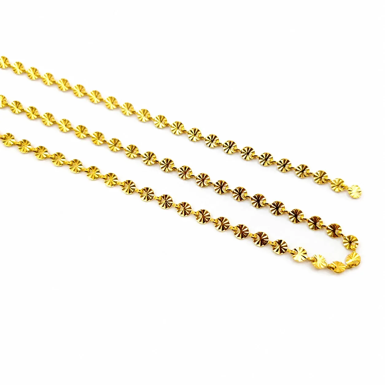 Radiant 316 Stainless Steel Sunburst Disc Chain Necklace