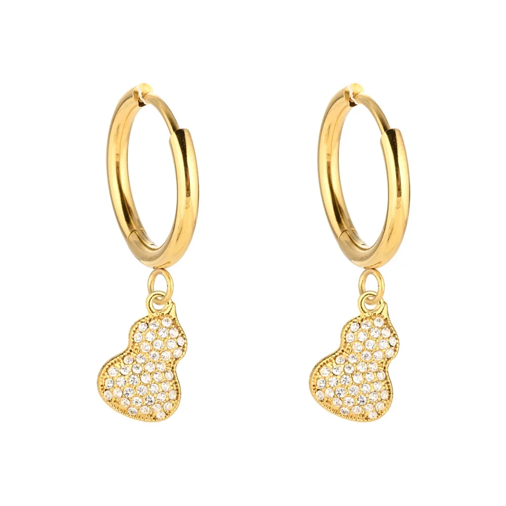 Polished 316 Stainless Steel Charm Hoop Earrings