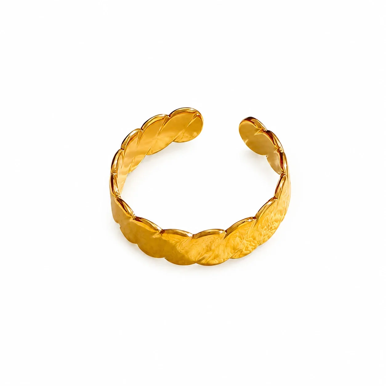 Sculptural 316 Stainless Steel Leaf Band Ring