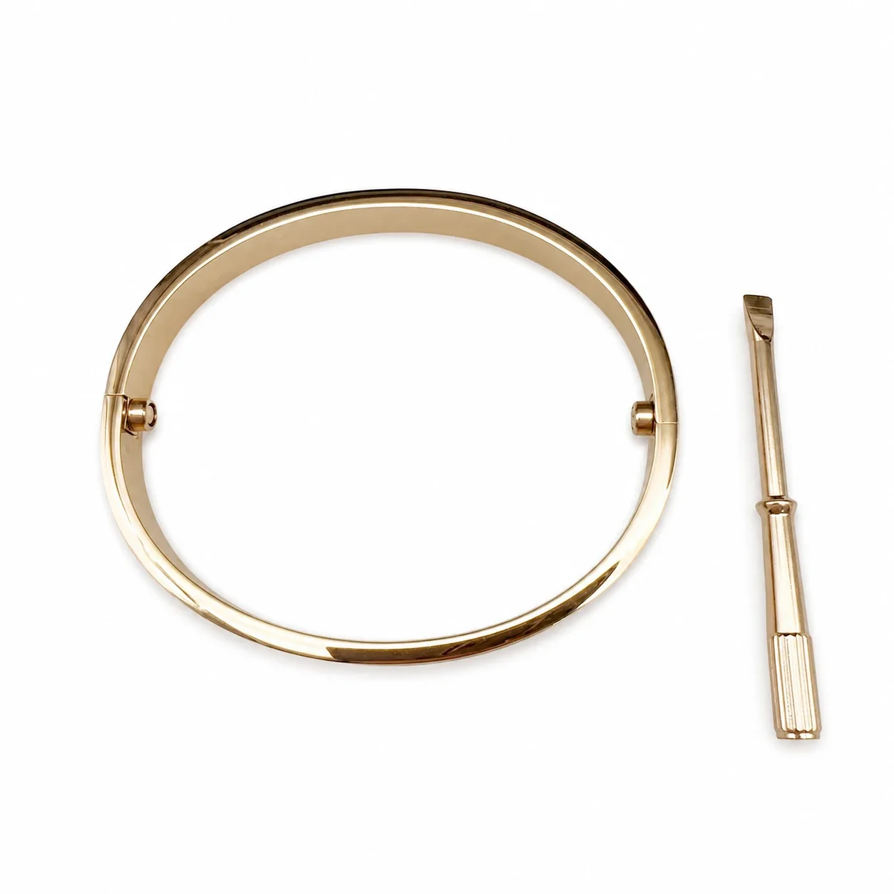 Polished 316 Stainless Steel Screw Bangle Bracelet