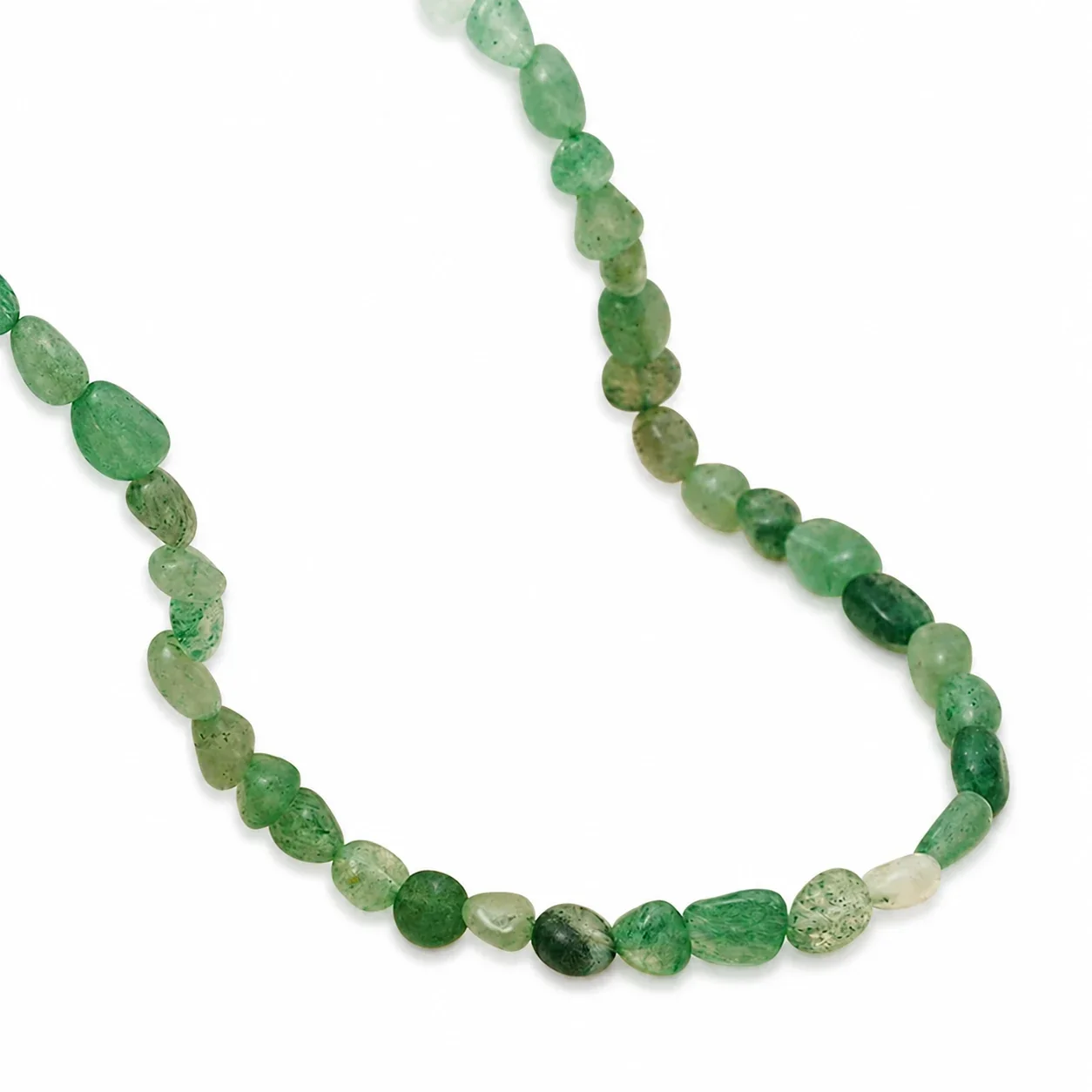Irregular Green Stone 14K Gold-Plated Bead Necklace