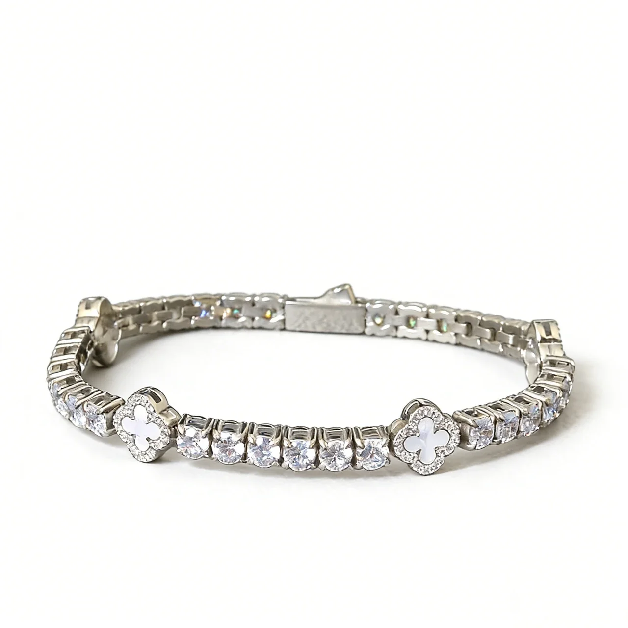Luminous 316 Stainless Clover Tennis Bracelet