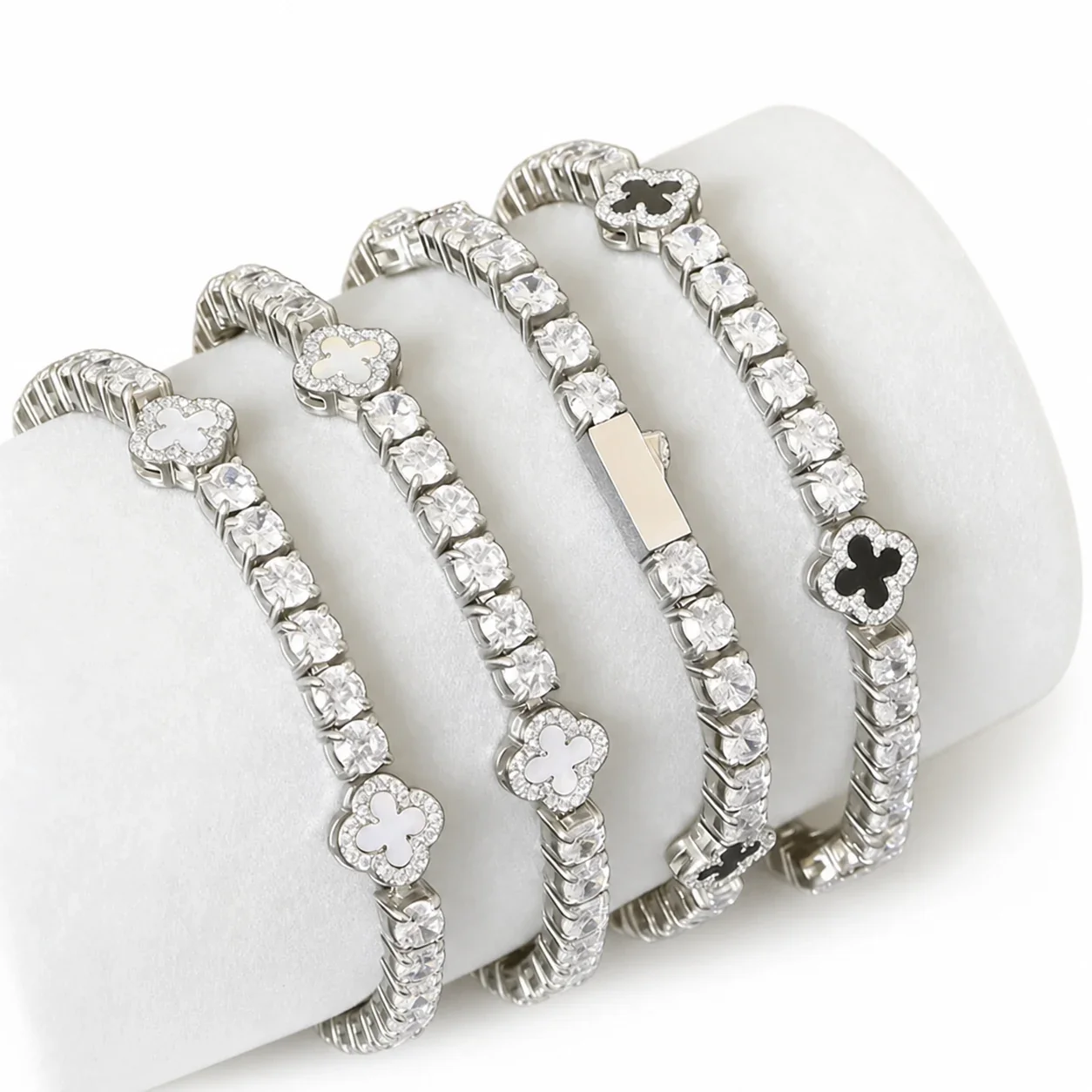 Luminous 316 Stainless Clover Tennis Bracelet