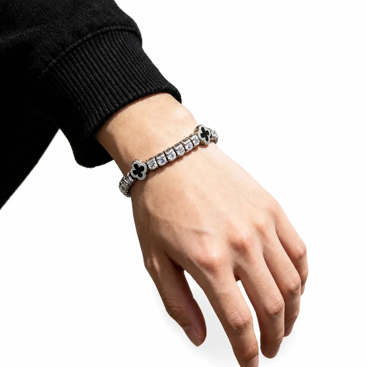 Luminous 316 Stainless Clover Tennis Bracelet