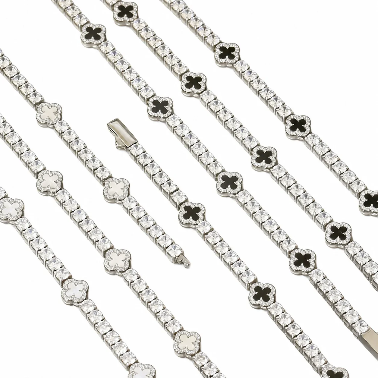 Luminous 316 Stainless Clover Tennis Bracelet