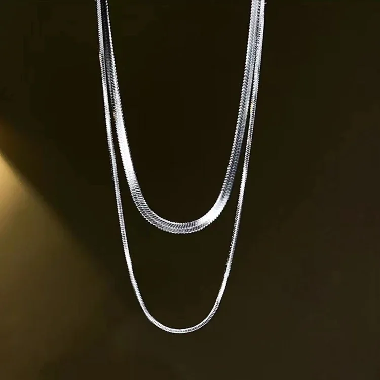 Foto prodotto: Layered Snake & Fine Chain Necklace, Gold-Plated Stainless Steel