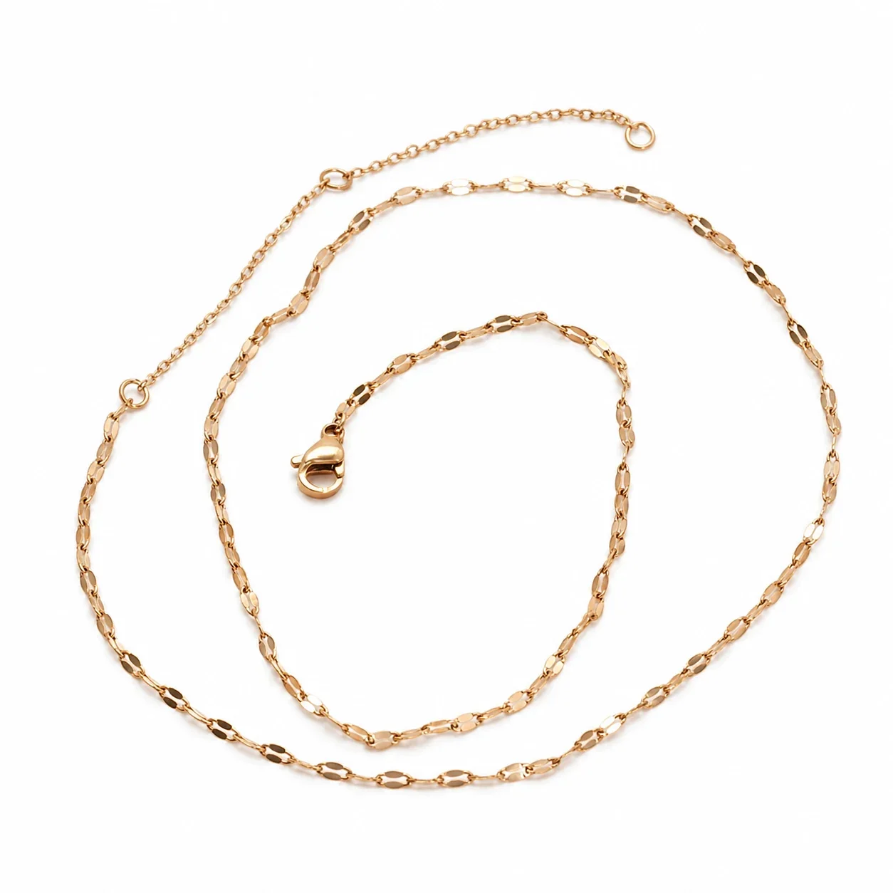 Delicate Rose Gold-Plated Oval Link Chain Necklace