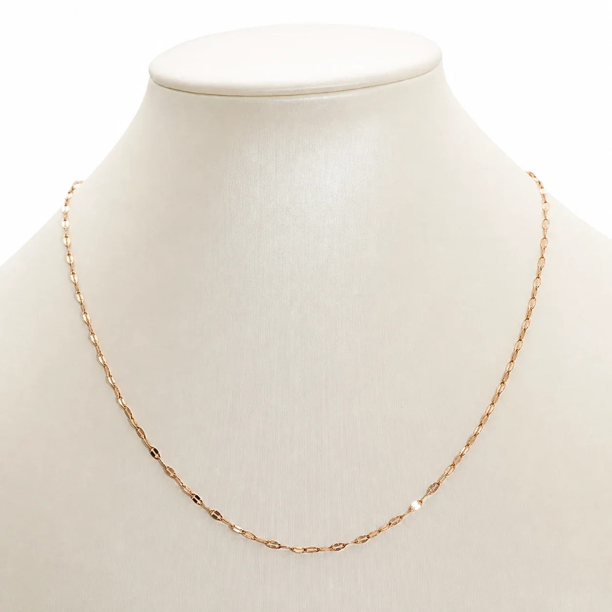 Delicate Rose Gold-Plated Oval Link Chain Necklace