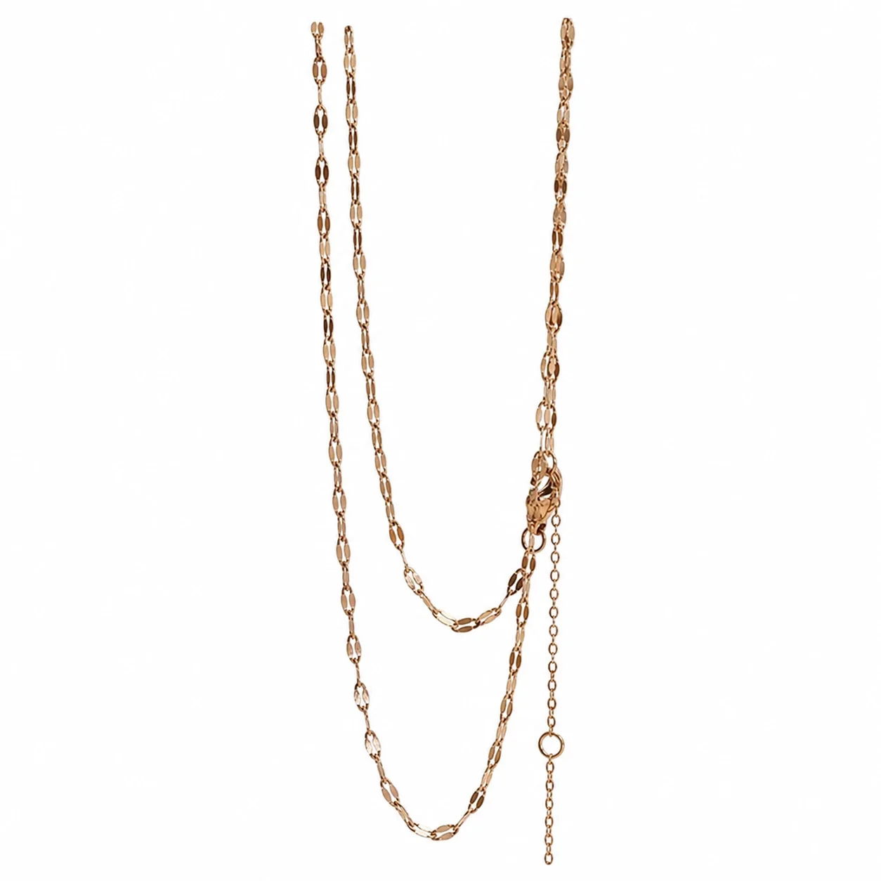 Delicate Rose Gold-Plated Oval Link Chain Necklace