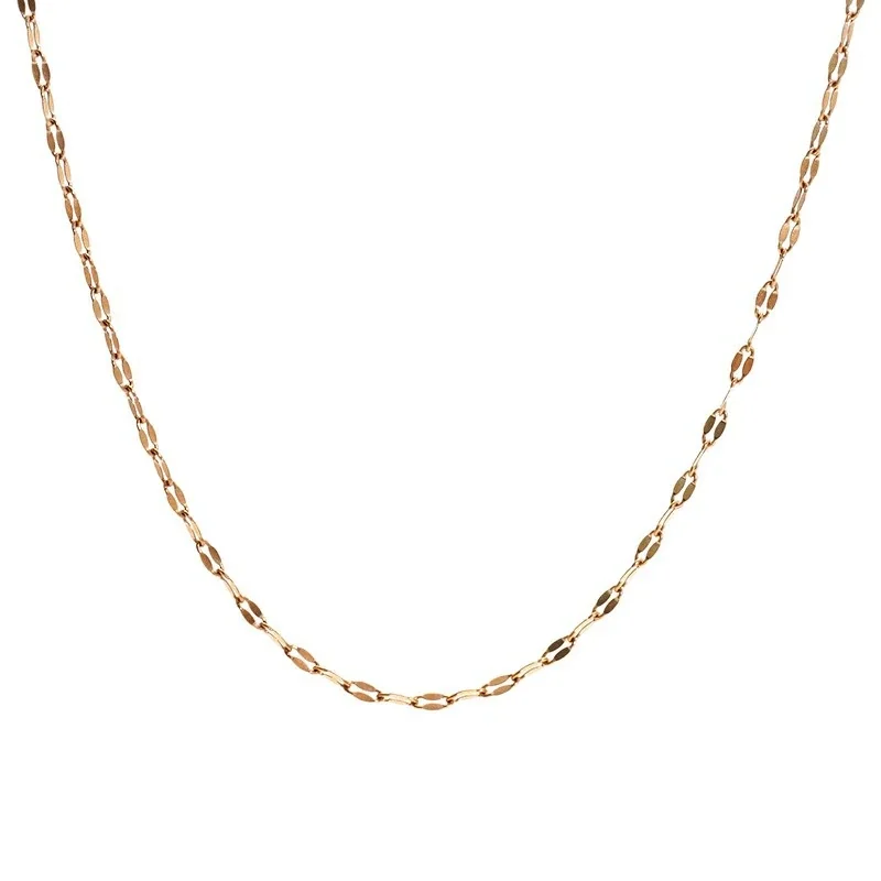 Delicate Rose Gold-Plated Oval Link Chain Necklace