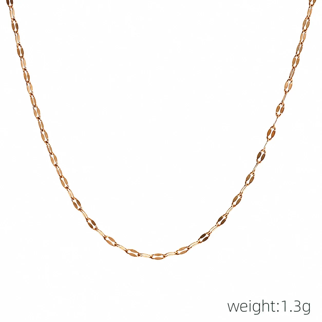 Delicate Rose Gold-Plated Oval Link Chain Necklace - Rose Gold + + cm