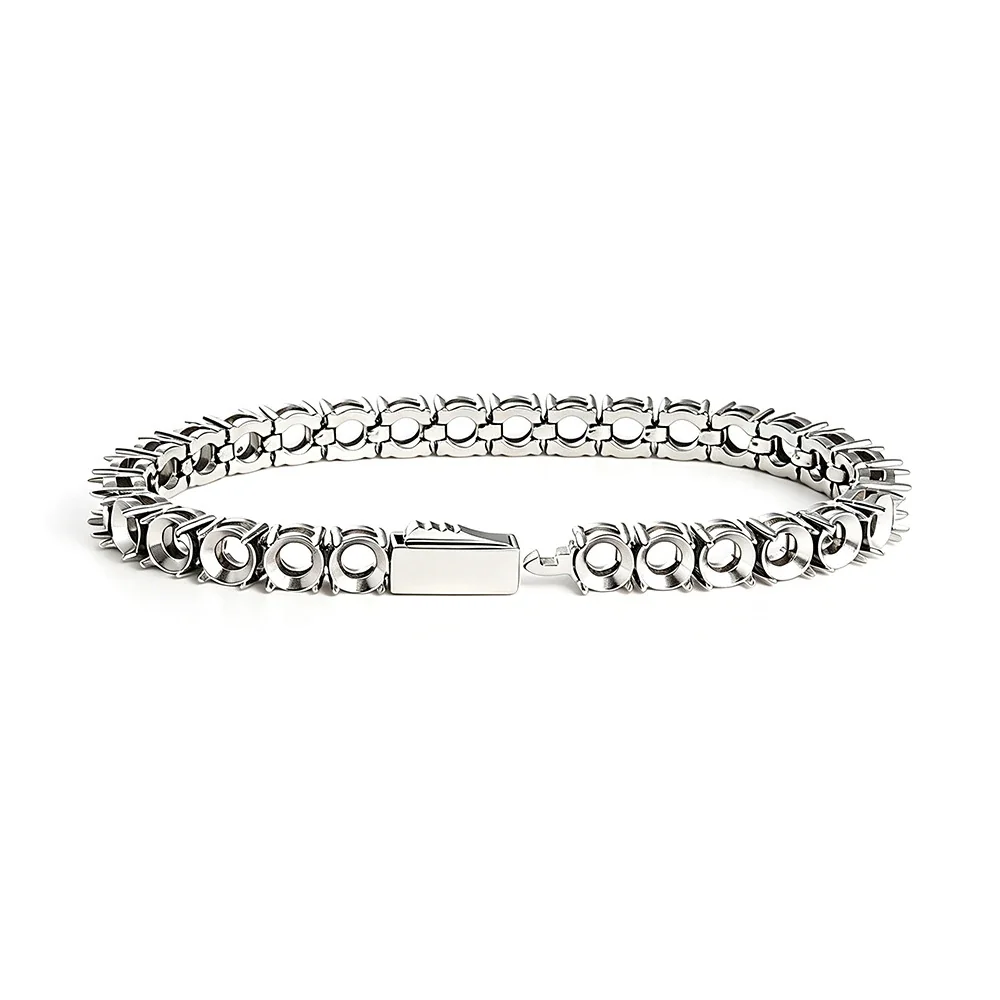 Polished Stainless Steel Round Cup Chain Bracelet