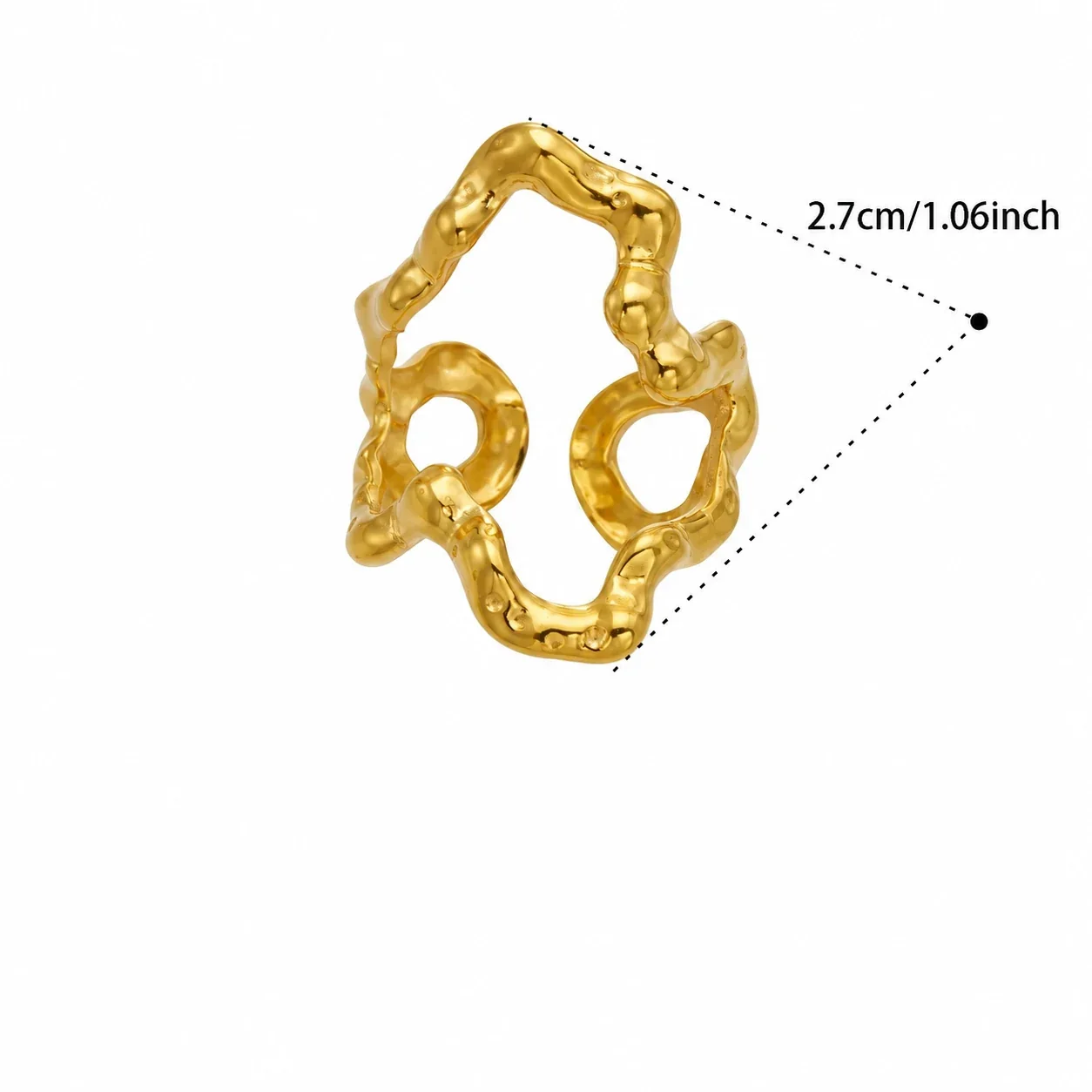 Produktfoto: Offener Ring in organischer Blob-Form, Edelstahl 316