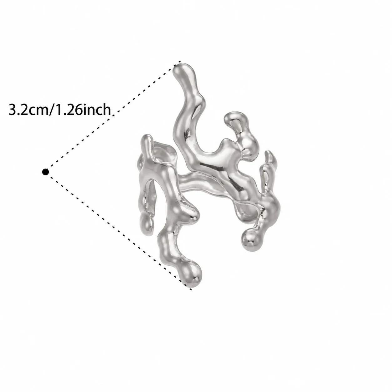Produktfoto: Offener Ring in organischer Blob-Form, Edelstahl 316