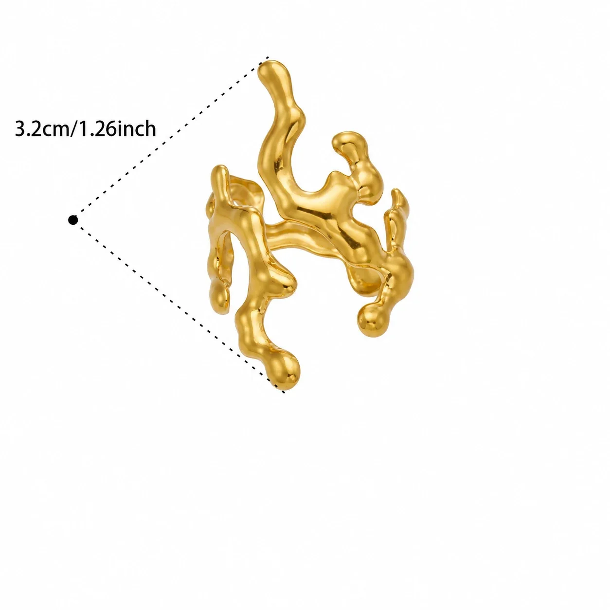 Produktfoto: Offener Ring in organischer Blob-Form, Edelstahl 316