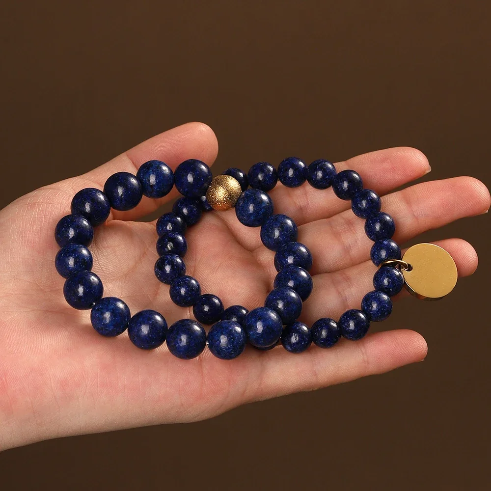 Bead Bracelet, Disc Charm, 18K Gold-Plated 316 Stainless Steel