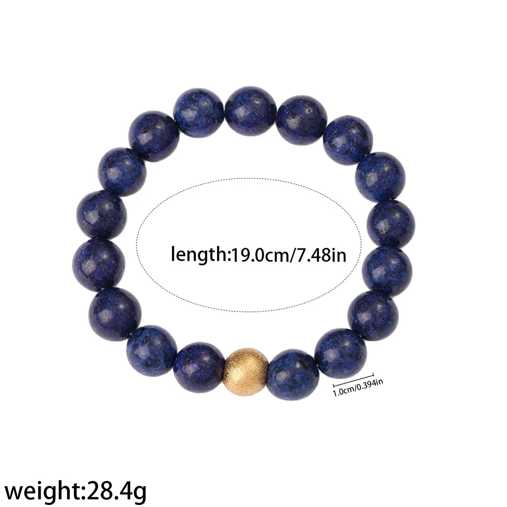 Bead Bracelet, Disc Charm, 18K Gold-Plated 316 Stainless Steel - Dimensions