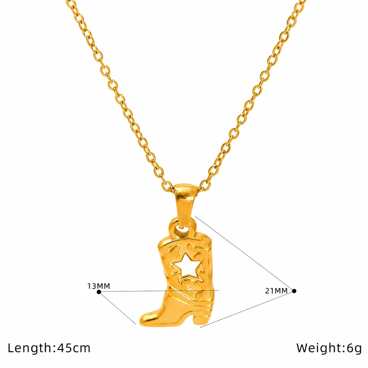 Coastal Gold-Plated Stainless Steel Shell Cable Necklace - Gold Starfish