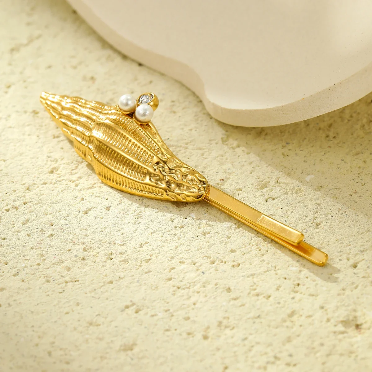 Seashell & Starfish Hair Clips, 18K Gold-Plated Stainless Steel