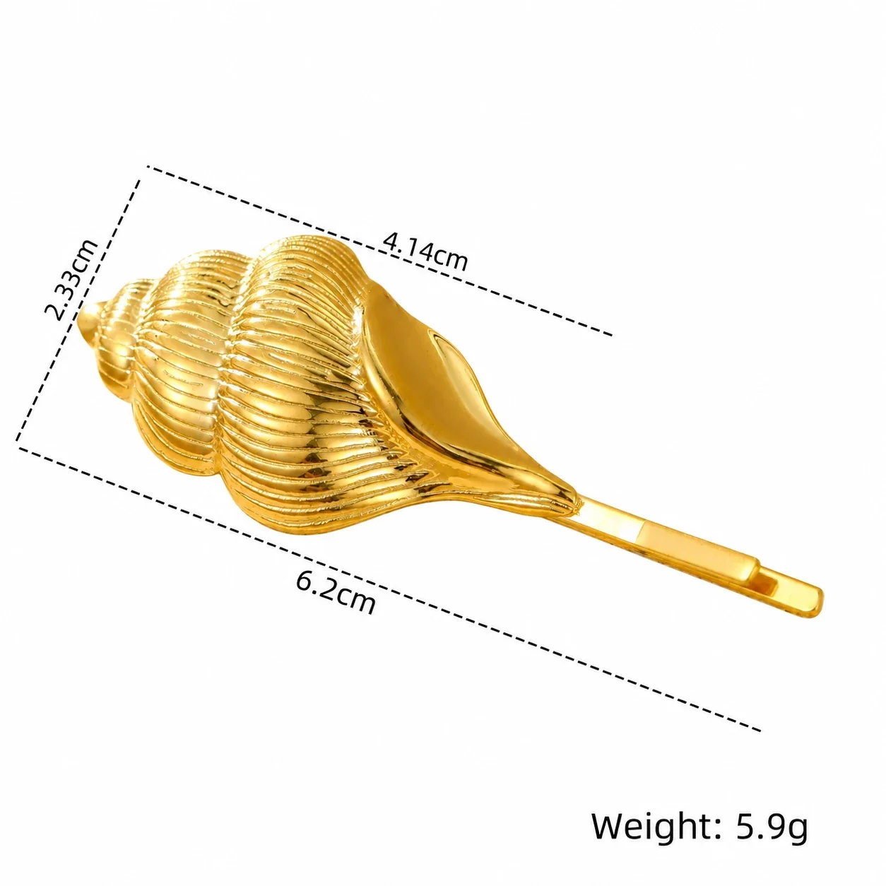 Seashell & Starfish Hair Clips, 18K Gold-Plated Stainless Steel - Gold Style