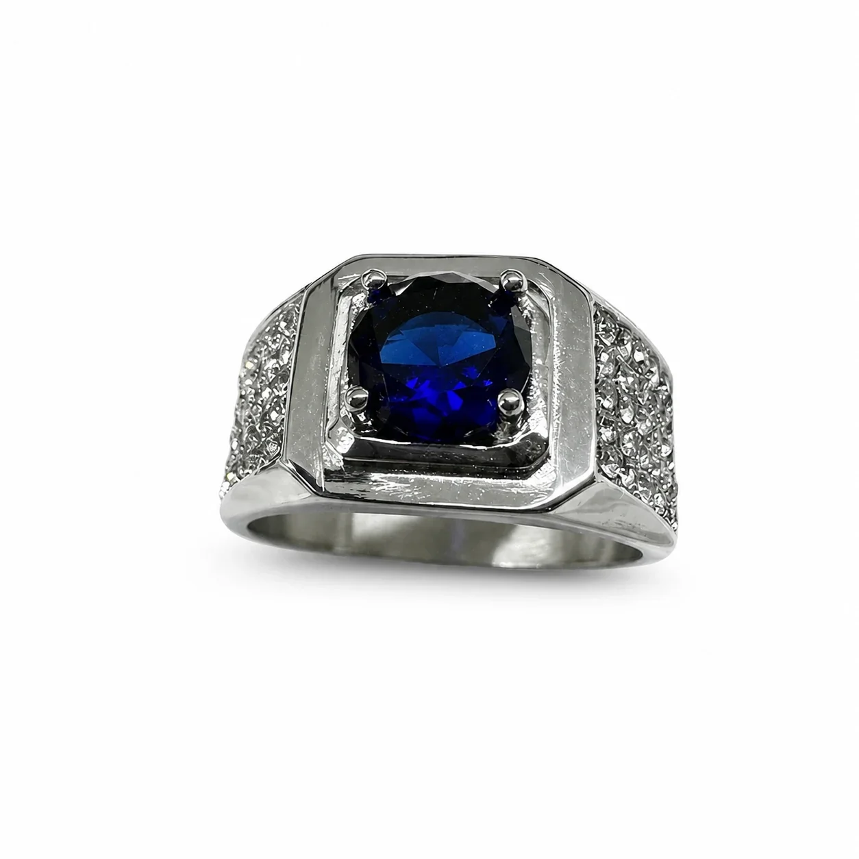 Bold 316 Stainless Steel Cushion CZ Signet Ring