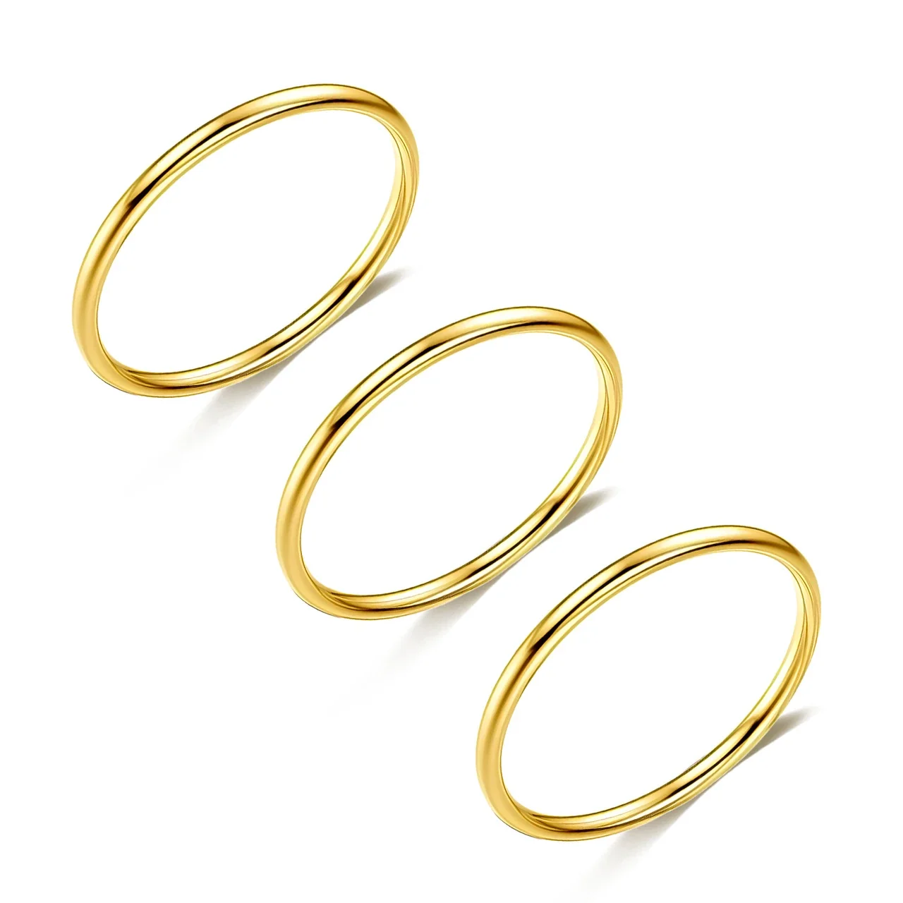Minimal Stainless Steel 1mm Polished Slim Band Ring