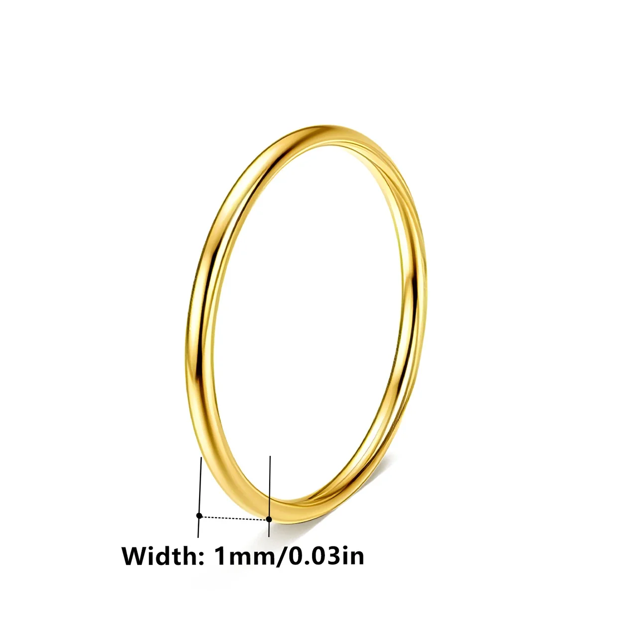Minimal Stainless Steel 1mm Polished Slim Band Ring