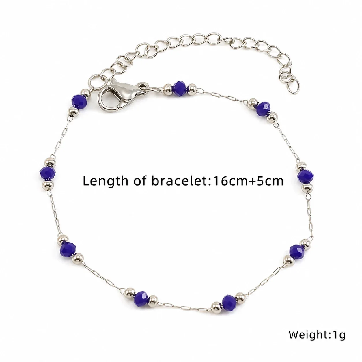 Artful Gold-Plated Paperclip Chain Bead Bracelet - Style H539