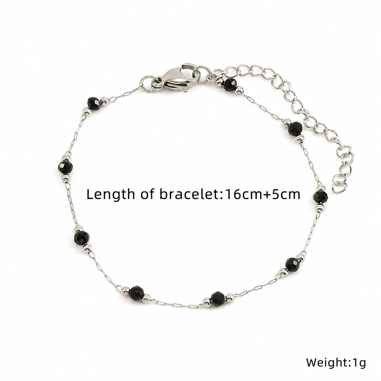 Artful Gold-Plated Paperclip Chain Bead Bracelet - Style H540