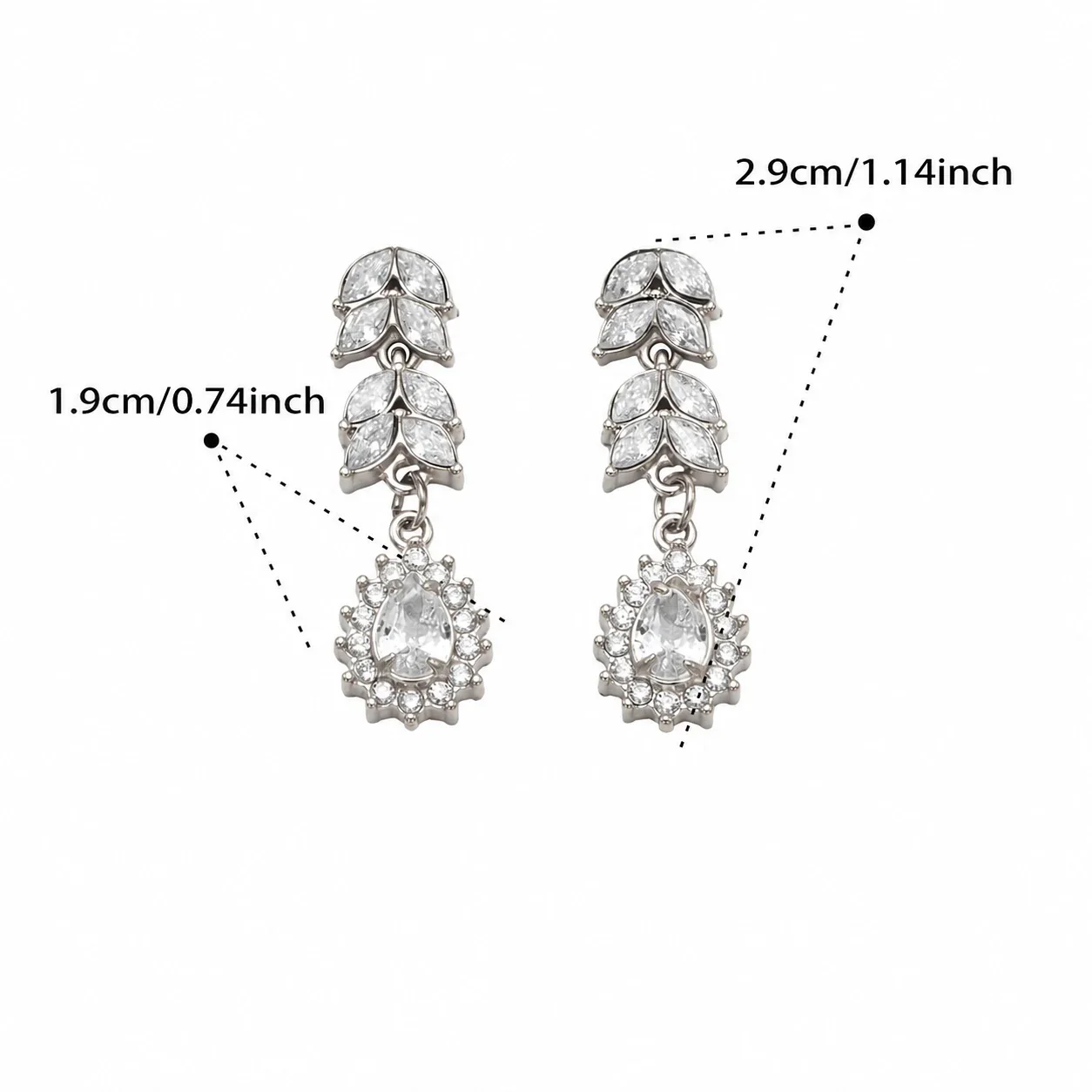 Radiant Gold-Plated 316L Marquise Leaf CZ Jewelry Set - Gold White CZ