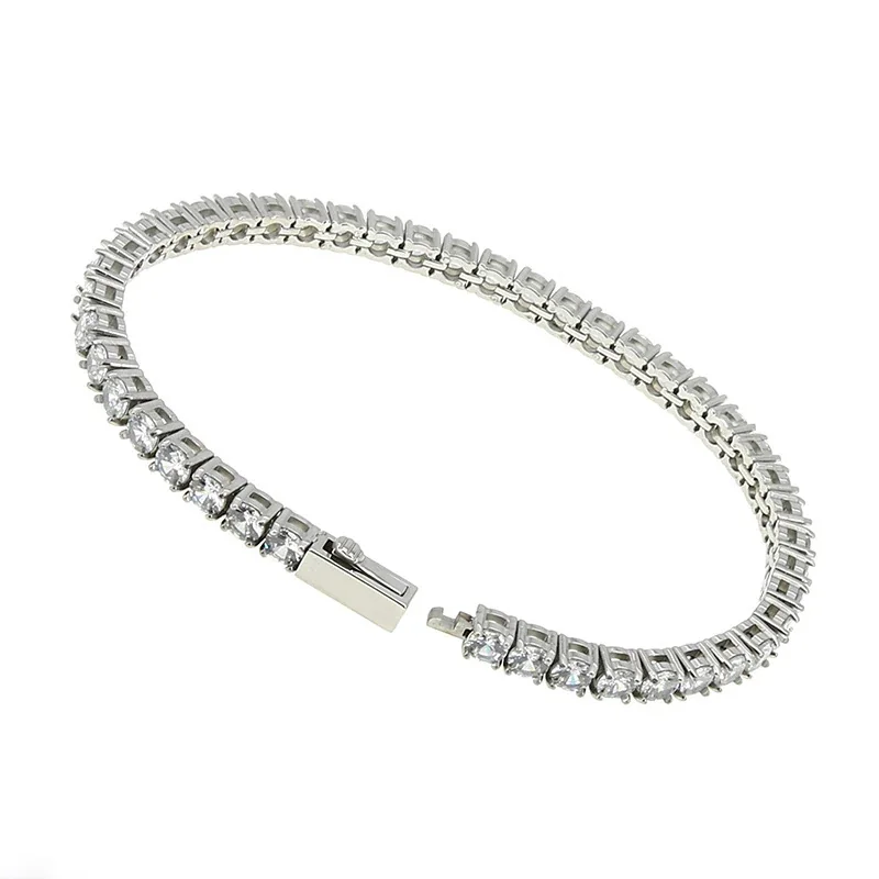 Polished 316 Stainless Round CZ Tennis Bracelet