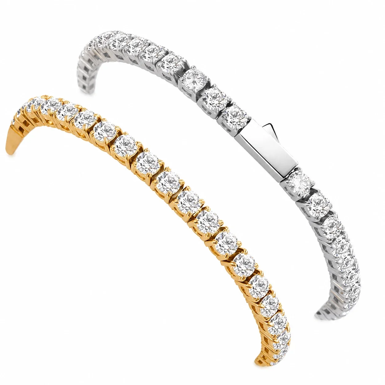 Polished 316 Stainless Round CZ Tennis Bracelet