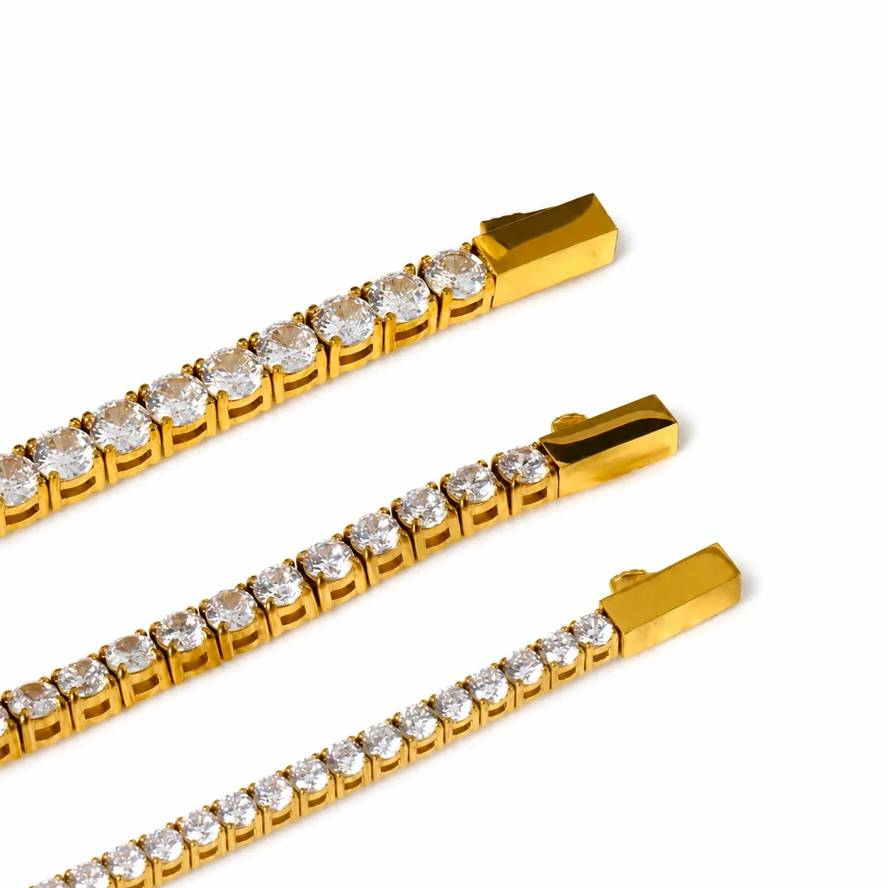 Polished 316 Stainless Round CZ Tennis Bracelet
