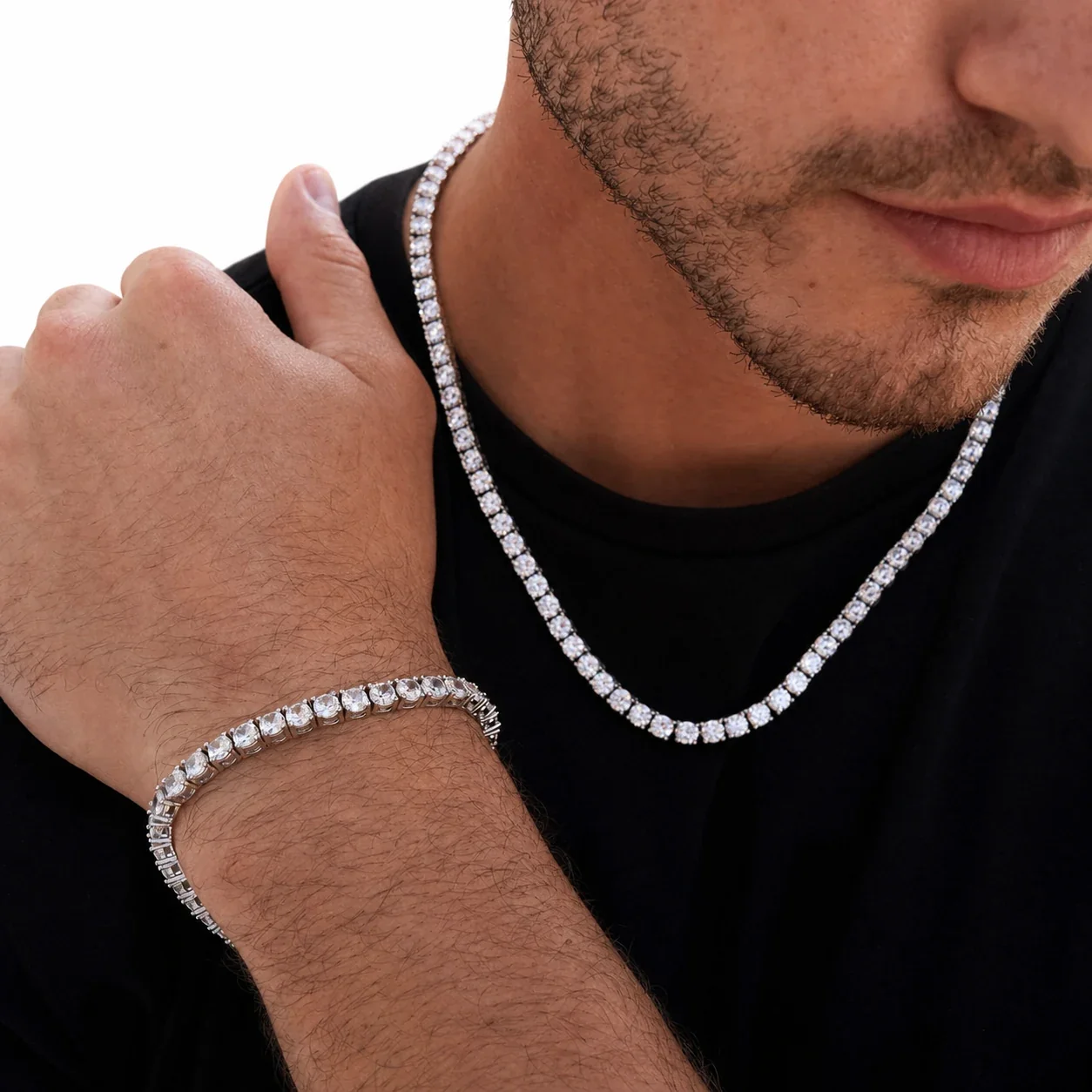 Polished 316 Stainless Round CZ Tennis Bracelet
