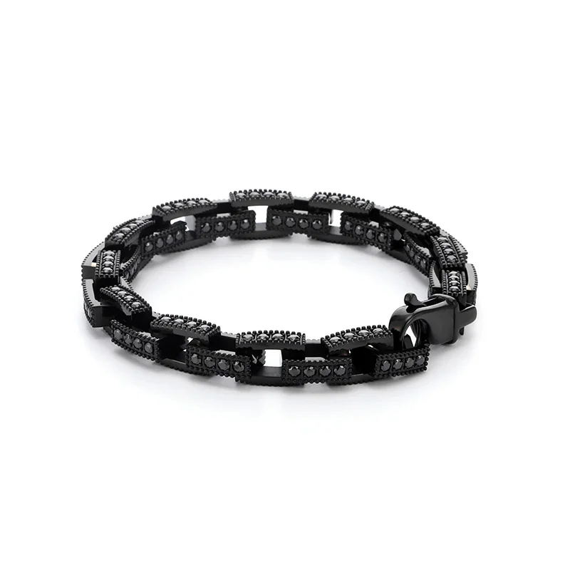 Bold 316 Stainless CZ Rectangle Link Chain Bracelet