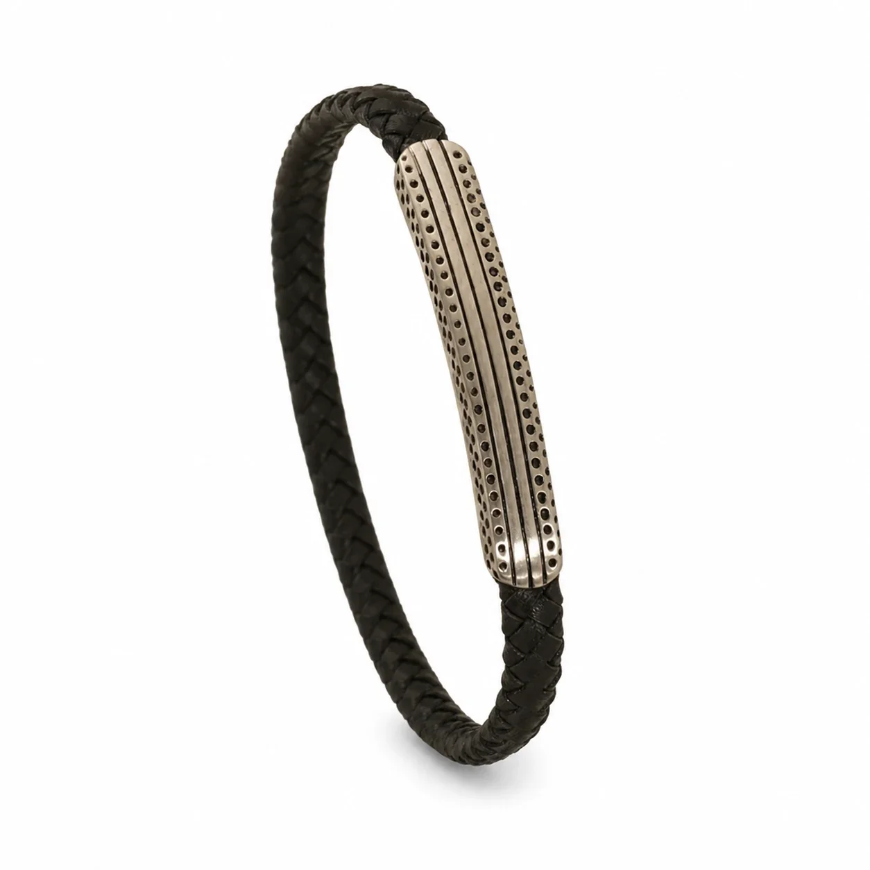 Rugged Stainless Steel Braided Cord Anchor Bracelet