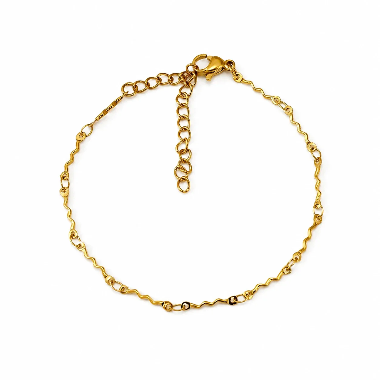 Bold Gold-Plated Knot Link Chain Bracelet - Style S-H364