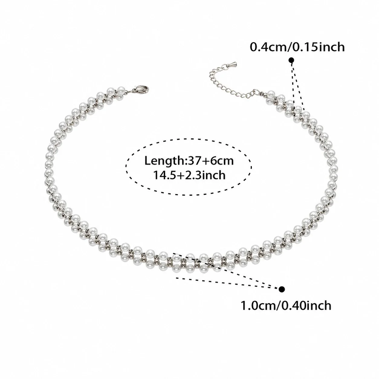 Lustrous Shell Pearl Ball Bead 18K Gold-Plated 316L Jewelry Set - Gold 37+6 cm
