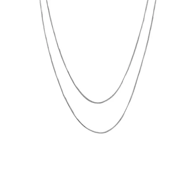 Snake Chain Necklace, 120 cm Long Layering Stainless Steel