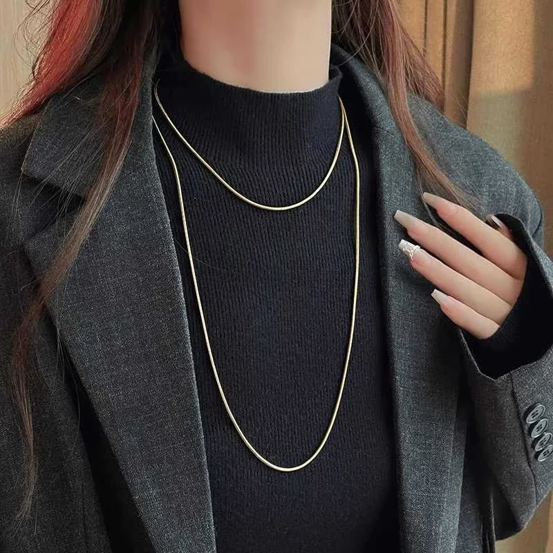 Foto prodotto: Snake Chain Necklace, 120 cm Long Layering Stainless Steel
