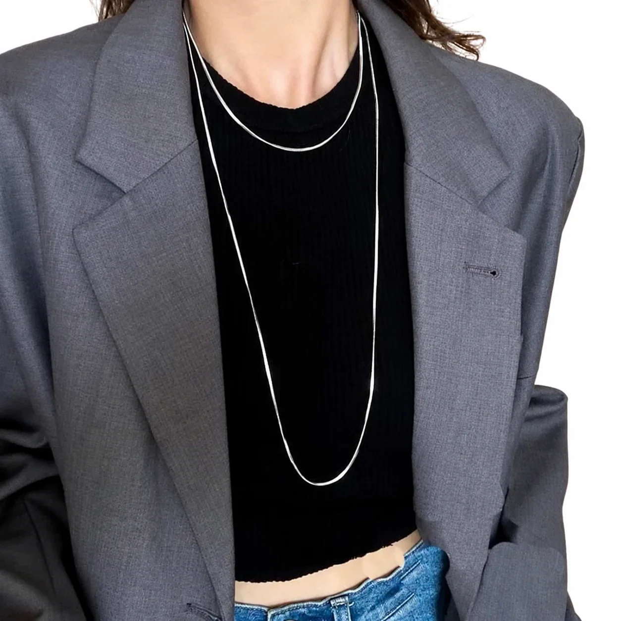 Foto prodotto: Snake Chain Necklace, 120 cm Long Layering Stainless Steel
